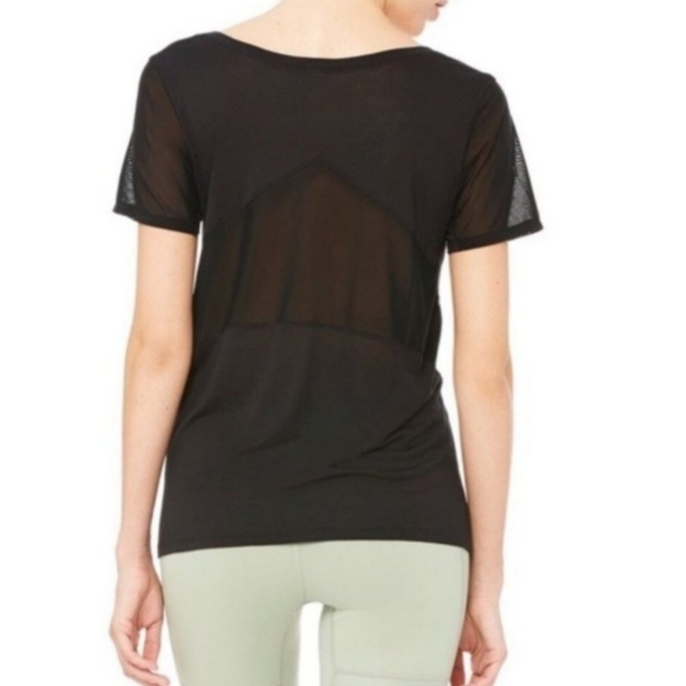 ALO YOGA Luxx Sleeve Mesh Top